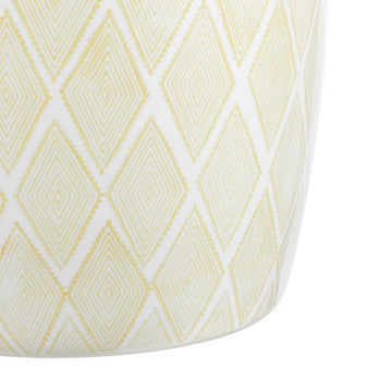 Moroccan Diamonds 18" Ceramic Drum Garden Stool - JONATHAN Y